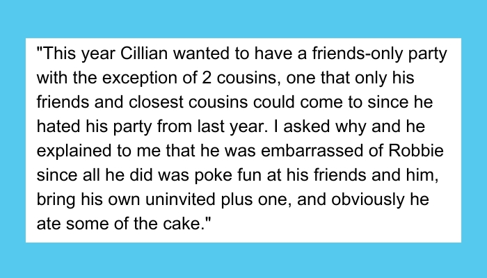 AITA for not inviting my nephew to my sons birthday party?