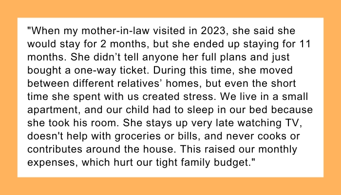 AITA for not allowing my mother-in-law to stay with us for an indefinite period of time?
