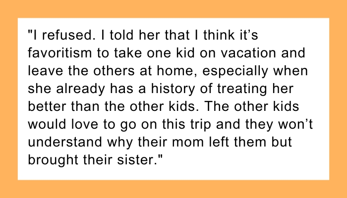 AITA for telling DIL I won’t watch her older kids so she could take the baby on a vacation