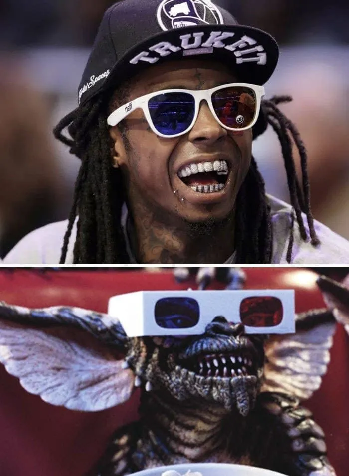 Lil Wayne vs. a gremlin with 3D glasses