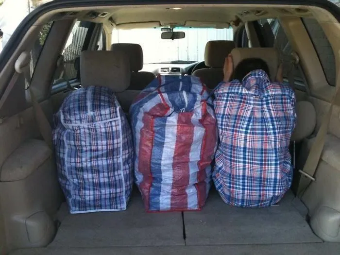 Man vs. bags