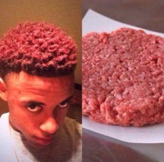Guy vs. meat patty